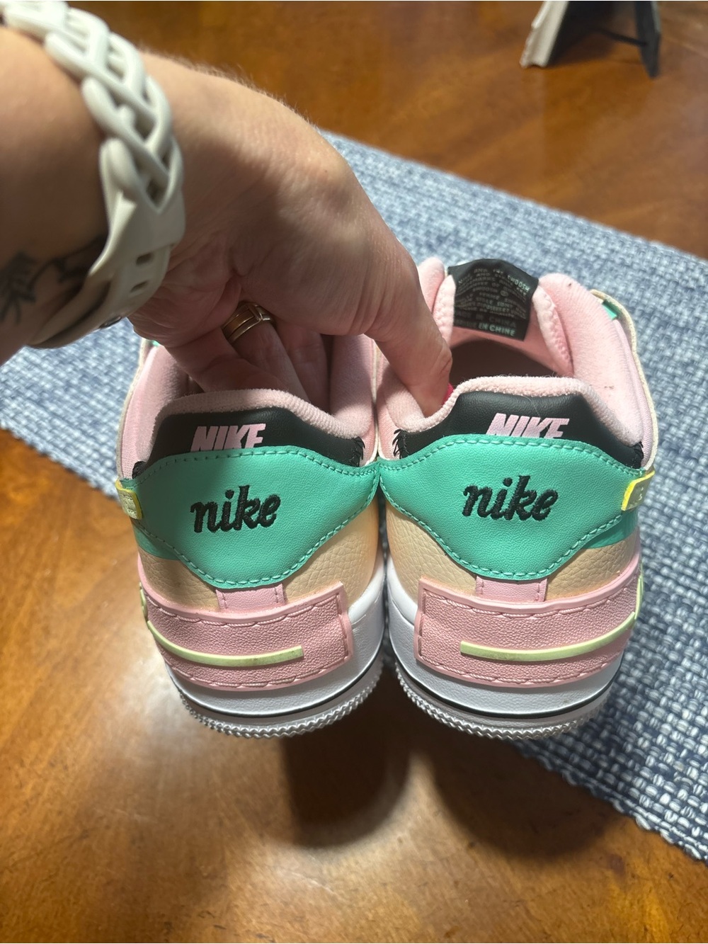 (Women) Nike Air Force 1 Shadow 'Arctic Punch Barely Volt Sz 8.5 NWOT - Picture 6 of 11